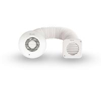 Xpelair Simply Silent Timer controlled Round Shower Fan with fitting kit 100mm - DX100BT