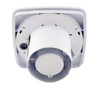 Xpelair Xplv100Pirs Simply Silent Lv100 4'/100mm Square Selv Bathroom Fan With Pir Sensor And Wall Kit, 93036Aw