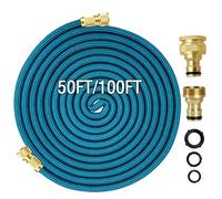 XPendHoze Hose Pipe for Garden 50FT/15M, Blue, Lightweight Flexible Garden Hose with Double Latex Core, Solid Brass Fittings, Tough Expanding Hose Pipes Kink-Free