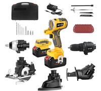 XPENG Cordless Power Tool Combo Kit 18V 6-Tool Set Circular Saw, Palm Sander, Drill, Impact Driver, Reciprocating Saw, Battery Compatible with Makita 20V Battery 2×4.0Ah Batteries and Fast Charger