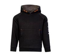 Xpert - Pro Junior Pullover Work Hoodies For Kids. Casual Long Sleeve Top With Large Front Pocket. Ideal As Kids Workwear Hoody. Fleece Sweatshirt With Graphite Reflective Details (3-4 Years) Black
