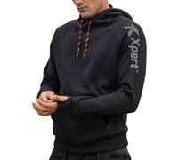 Xpert - Pro Pullover Work Hoodies For Men. Everyday Casual Long Sleeve Top Ideal As Work Hoodie. Mens Fleece Sweatshirt With Adjustable Hood, Pockets And Graphite Reflective Details (UK M) Black