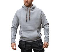 Xpert - Pro Pullover Work Hoodies For Men. Everyday Casual Long Sleeve Top Ideal As Work Hoodie. Mens Fleece Sweatshirt With Adjustable Hood, Pockets And Graphite Reflective Details (UK S) Grey