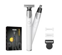 Xpert T All-in-One Trimmer Kit for Men & Women - Magnetic Electric Beard, Body, Bikini & Nose Hair Trimmer with Adjustable Comb, 2 Body Attachments, White