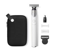 Xpert T Magnetic Electric Beard Trimmer with Case for Men, Nose Hair & Bikini Trimmer Kit, All-in-One Unisex Grooming Set with Adjustable Comb, 2 Body Guides, White