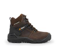 Xpert - Typhoon S3 Safety Boots. Lace Up Steel Toe Cap Shoes, Comfortable And Waterproof Work Boots For Men. S3 Rating With Midsole Design For Safety and Ankle Support (Brown, UK6.5)