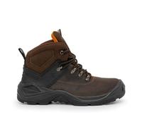 Xpert - Warrior S3 Safety Boots. Lace Up Steel Toe Cap Shoes, Comfortable And Water Resistant Boots For Men. S3 Rating With Midsole Design For Safety and Ankle Support (Brown, UK10.5)
