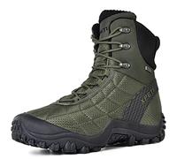 XPETI Mens Hiking Boots Waterproof Walking Boots Men High Hill Winter Snow Trekking Shoes Green Size 13 UK