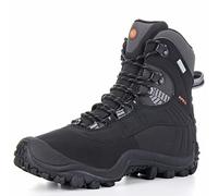 XPETI Mens Walking Boots Hiking Boots Men Waterproof Lightweight Dog Trekking Shoes High Rise Hill Summer Winter Black Size 12 UK