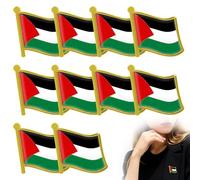 XPEX Pack of 10 Flag Badges, Palestine Flag Lapel Pin, Palestine National Enamel Pin, Badge Metal Small, Flag Brooch, Flag Badge