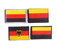 XPEX Pack of 4 Embroidered Germany Patch, 7.6 x 5 cm Germany Flags, Badges German, for Clothing, Backpack, Uniform, Outdoor Jersey, 4 Styles