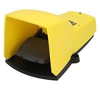 Schneider Electric Single foot switch, Harmony XPE, plastic, yellow, with cover, 1 step, 1 contact 1NC+NO, IP55