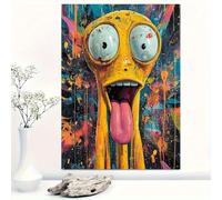 XPFSGDKR Pop Art Wall Art, Canvas Poster Printing, Cartoon Canvas Print, Graffiti Splash Wall Decor(60x80cm/With frame)