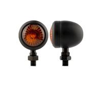 XPGHYIU 2PCS Universal Metal Motorcycle Turn Signal 12V Indicator Light Black Chrome Running Lights Amber Blinkers