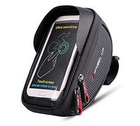 XPhonew Bike Handlebar Bag, Bicycle Phone Mount, Waterproof Cycling Frame Top Tube Pouch Pannier Bike Phone Holder Stand for iPhone 16 15 14 13 12 11 Pro Max XS 8 Plus Samsung Smartphones up to 6.5''