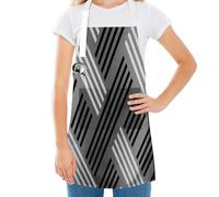 XPHZZL 1PCS Flower Aprons for Women Men, Cooking Apron with Pockets, Adjustable Neck Waterproof Aprons for Chef Cooking Baking Housework Cleaning-Dark Gray