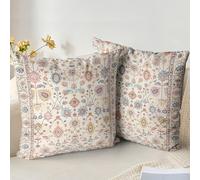 XPHZZL Cushion Covers 50cm x 50cm Set of 2 Square Throw Pillow Case Printed Boho Soft Pillowcases for Outdoor Patio Sofa Balcony Living Room with Invisible Zipper 20x20 Inch