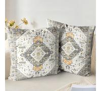 XPHZZL Cushion Covers 65cm x 65cm Set of 2 Square Throw Pillow Case Boho Short Plush Cotton Soft Pillowcases for Outdoor Patio Sofa Balcony Living Room Black Gold with Invisible Zipper 26 x 26 Inch