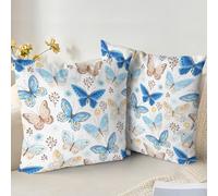 XPHZZL Cushion Covers Set of 2 Pack 50 x 50 cm Soft Animal Butterfly Decorative Throw Pillow Cases Cute Pillow Cover for Sofa Bed Garden Outdoor Decor with Invisible Zipper Pillow Covers
