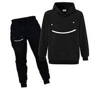 Xpialong Dream SMP Smile Merch Youtube Gaming Tracksuit Boy Girl Hoodie Kids Clothing Set (Black2,9-10 Years,9 Years,10 Years)
