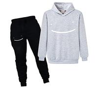 Xpialong Dream SMP Smile Merch Youtube Gaming Tracksuit Boy Girl Hoodie Kids Clothing Set (Gray2,12-13 Years,12 Years,13 Years)