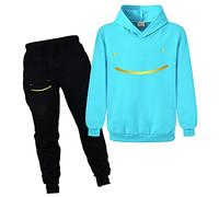 Xpialong Dream SMP Smile Merch Youtube Gaming Tracksuit Boy Girl Hoodie Kids Clothing Set (Light Blue1,9-10 Years,9 Years,10 Years)