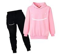 Xpialong Dream SMP Smile Merch Youtube Gaming Tracksuit Boy Girl Hoodie Kids Clothing Set (Pink2,12-13 Years,12 Years,13 Years)