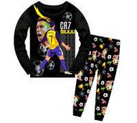 Xpialong Pajamas Set No.7 Fans Boys 2Pcs Ronaldo Nightwear Sleepsuit Soft Pjs (Black,11 Years)