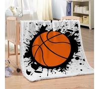 XPINGO Basketball Sherpa Blanket Kids 130x150 cm Warm Fluffy Soft Microfiber Fleece 3D Throw Blanket Basketball for Sofa Couch Bedspread（style 115-5）