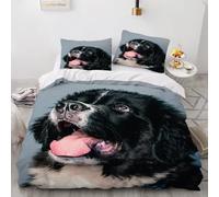 XPINGO Bernese Mountain Dog Duvet Cover King 220x230 cm 3 Pieces Soft Easy Care Microfiber Bedding Set with Zipper Closure 3D Animal Dog Comforter Cover with 2 Pillowcases 50x75 cm（Stil 208-3）