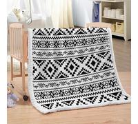 XPINGO Boho Sherpa Blanket Adults 150x200 cm Warm Fluffy Soft Microfiber Fleece 3D Throw Blanket Retro Stripes for Sofa Couch Bedspread（style 79-3）
