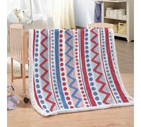 XPINGO Boho Sherpa Blanket Kids 100x130 cm Warm Fluffy Soft Microfiber Fleece 3D Throw Blanket Retro Stripes for Sofa Couch Bedspread（style 63-2）