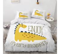 XPINGO Dinosaur Duvet Cover Super King 220x260 cm 3 Pieces Soft Easy Care Microfiber Bedding Set with Zipper Closure 3D Cartoon Dinosaur Comforter Cover with 2 Pillowcases 50x75 cm(Stil 132-4)