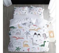 XPINGO Dinosaur Duvet Cover Super King 220x260 cm 3 Pieces Soft Easy Care Microfiber Bedding Set with Zipper Closure 3D Cartoon Dinosaur Comforter Cover with 2 Pillowcases 50x75 cm（style 170-9）
