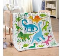 XPINGO Dinosaur Sherpa Blanket Kids 130x150 cm Warm Fluffy Soft Microfiber Fleece 3D Throw Blanket Cartoon Dinosaur for Sofa Couch Bedspread（style 179-3）
