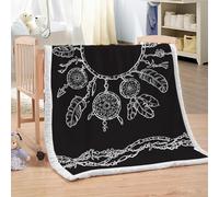 XPINGO Dreamcatcher Sherpa Blanket Adults 150x200 cm Warm Fluffy Soft Microfiber Fleece 3D Throw Blanket Dreamcatcher for Sofa Couch Bedspread（style 161-5）