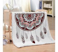 XPINGO Dreamcatcher Sherpa Blanket Kids 100x130 cm Warm Fluffy Soft Microfiber Fleece 3D Throw Blanket Dreamcatcher for Sofa Couch Bedspread（style 168-1）