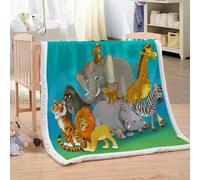 XPINGO Elephant Sherpa Blanket Kids 130x150 cm Warm Fluffy Soft Microfiber Fleece 3D Throw Blanket Zoo for Sofa Couch Bedspread（style 57-5）