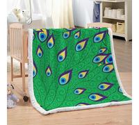 XPINGO Feather Sherpa Blanket Kids 100x130 cm Warm Fluffy Soft Microfiber Fleece 3D Throw Blanket Feather for Sofa Couch Bedspread（style 191-8）