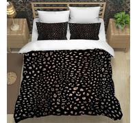 XPINGO Leopard Print Duvet Cover 220x230 cm 3 Pieces Soft Easy Care Microfiber Bedding Set with Zipper Closure 3D Printed Abstraction Geometry Quilt Cover with 2 Pillowcases 50x75 cm，King Size