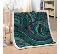 XPINGO Marble Sherpa Blanket Kids 100x130 cm Warm Fluffy Soft Microfiber Fleece 3D Throw Blanket Marble for Sofa Couch Bedspread（style 27-5）
