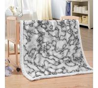 XPINGO Marble Sherpa Blanket Kids 100x130 cm Warm Fluffy Soft Microfiber Fleece 3D Throw Blanket Marble for Sofa Couch Bedspread（style 202-3）