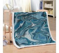 XPINGO Marble Sherpa Blanket Kids 100x130 cm Warm Fluffy Soft Microfiber Fleece 3D Throw Blanket Marble for Sofa Couch Bedspread（style 5-3）