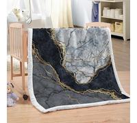 XPINGO Marble Sherpa Blanket Kids 100x130 cm Warm Fluffy Soft Microfiber Fleece 3D Throw Blanket Marble for Sofa Couch Bedspread（style 223-5）