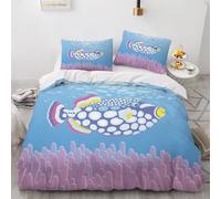 XPINGO Maritime Duvet Cover Single 135x200 cm 2 Pieces Soft Easy Care Microfiber Bedding Set with Zipper Closure 3D Coral Fish Comforter Cover with Pillowcase 50x75 cm（Stil 238-5）