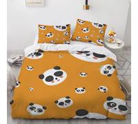 XPINGO Panda Duvet Cover King 220x230cm 3 Pieces Soft Easy Care Microfiber Bedding Set with Zipper Closure 3D Cartoon Panda Comforter Cover with 2 Pillowcases 50x75cm(Stil 118-4)