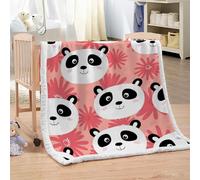 XPINGO Panda Sherpa Blanket Kids 130x150 cm Warm Fluffy Soft Microfiber Fleece 3D Throw Blanket Cute Panda for Sofa Couch Bedspread（style 152-8）