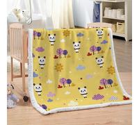 XPINGO Panda Sherpa Blanket Kids 130x150 cm Warm Fluffy Soft Microfiber Fleece 3D Throw Blanket Cute Panda for Sofa Couch Bedspread（style 277-1）