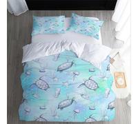 XPINGO Sea Turtle Duvet Cover Single 135x200 cm 2 Pieces Soft Easy Care Microfiber Bedding Set with Zipper Closure 3D Sea Turtle Comforter Cover with Pillowcase 50x75 cm（style 264-2）