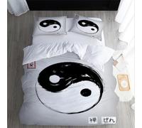 XPINGO Tai Chi Duvet Cover King 220x230 cm 3 Pieces Soft Easy Care Microfiber Bedding Set with Zipper Closure 3D Tai Chi Comforter Cover with 2 Pillowcases 50x75 cm（style 284-1）